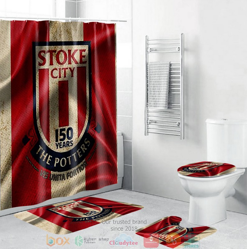 BEST Stoke City Shower Curtain Set 2