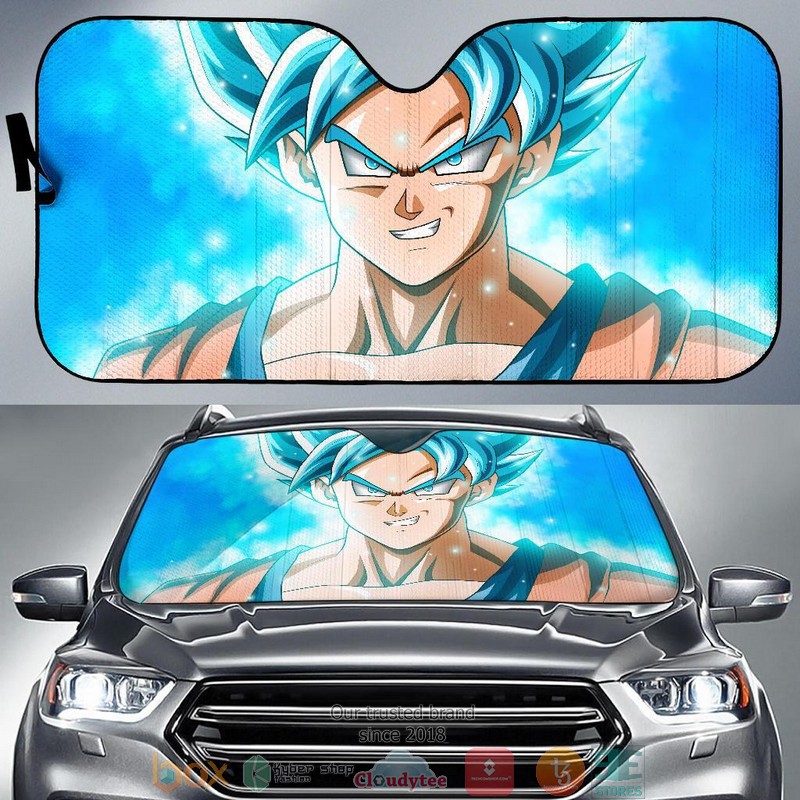 BEST Super Saiyan Goku Dragon Ball blue 3D Car Sunshades 6