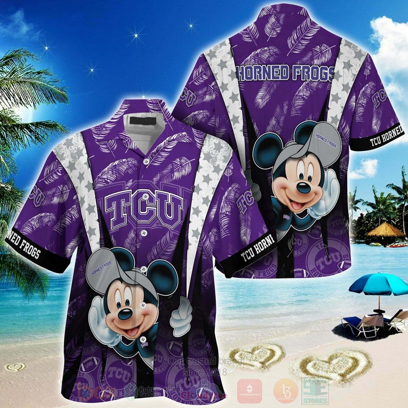HOT TCU Horned Frogs Mickey Mouse 3D Tropical Shirt 2