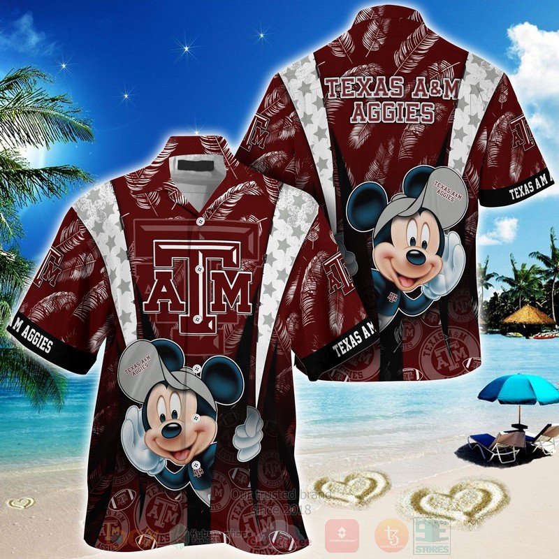HOT Texas A&M Aggies Mickey Mouse 3D Tropical Shirt 3