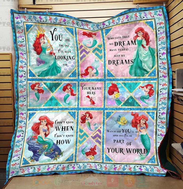 HOT The Little Mermaid You Are The One I've Been Looking for Custom Name Luxury Quilt 2