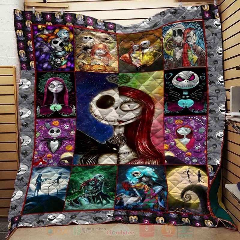 HOT The Nightmare Before, Sally and Jack Christmas Luxury Quilt 2