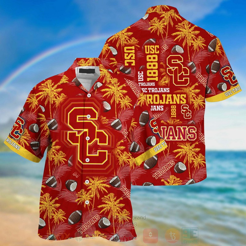 HOT USC Trojans Red 3D Tropical Shirt 3