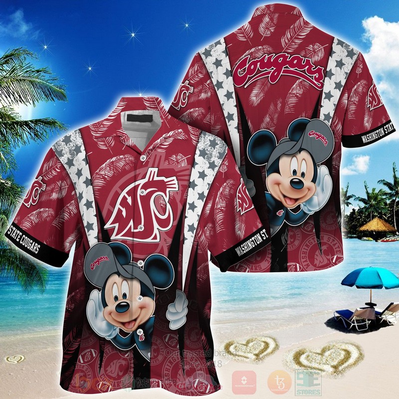 HOT Washington State Cougars Mickey Mouse 3D Tropical Shirt 3