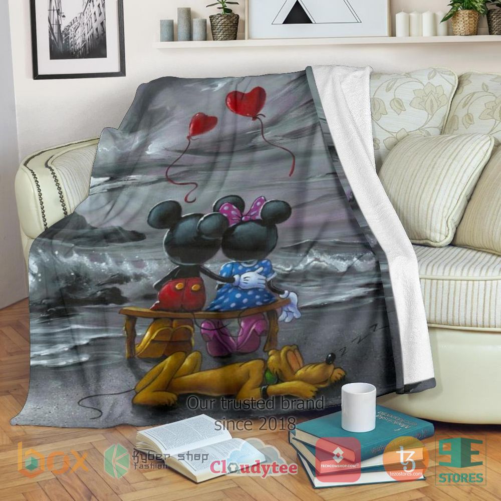 HOT Balloon Mickey And Minnie In Love Blanket 16