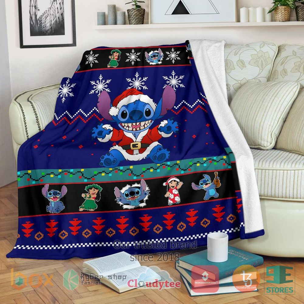 HOT Blue Lilo and Stitch Christmas Blanket 11