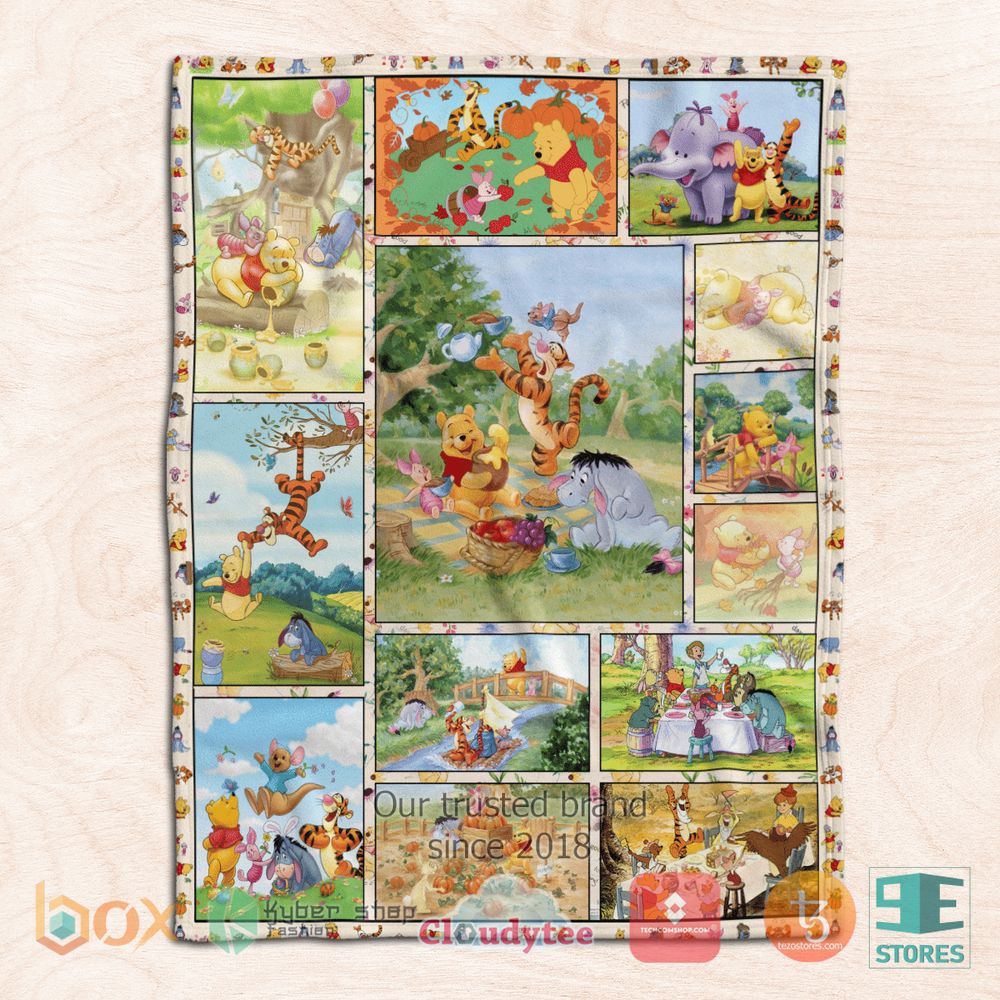 HOT Happy Fall Pooh And Friends Blanket 17
