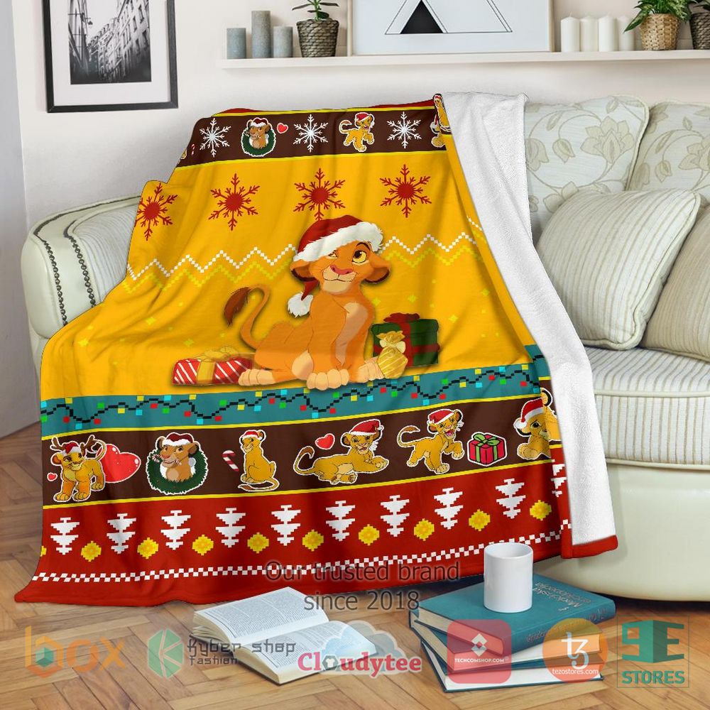 HOT Lion King Red Yellow Christmas Blanket 16
