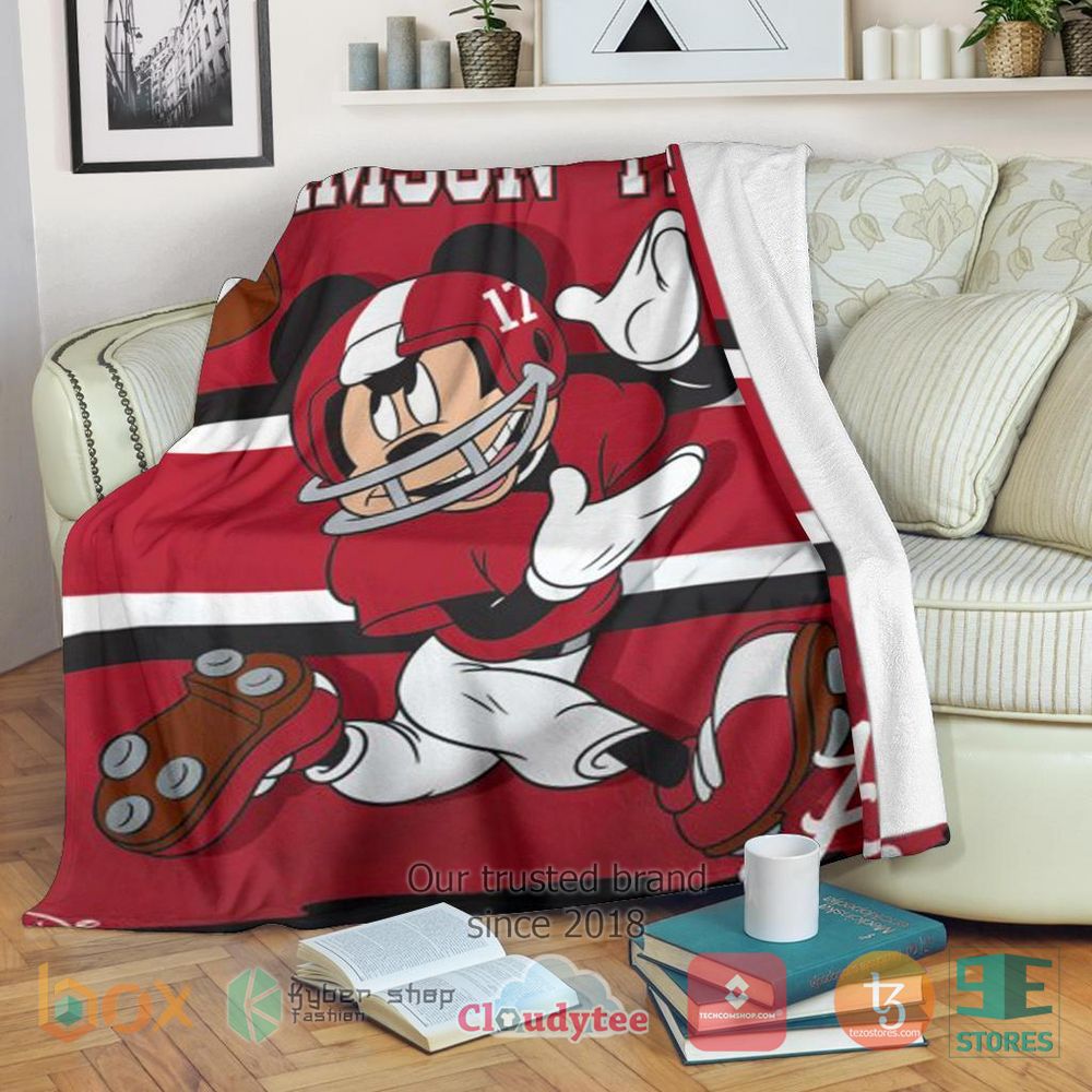 HOT Mickey Plays With The Crimson Tide Blanket 11