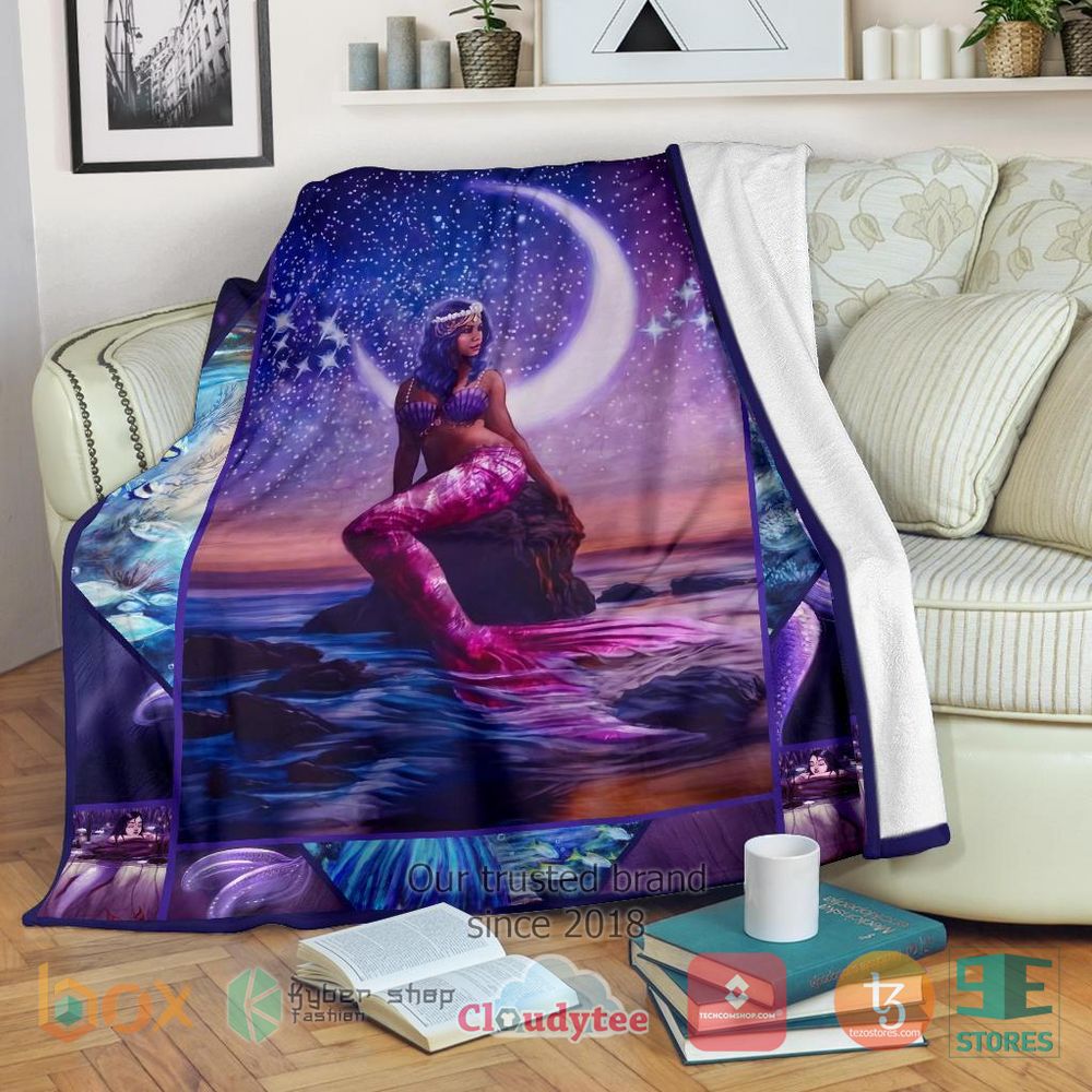 HOT Moonlight Mermaid For Mermaid Lover Blanket 17