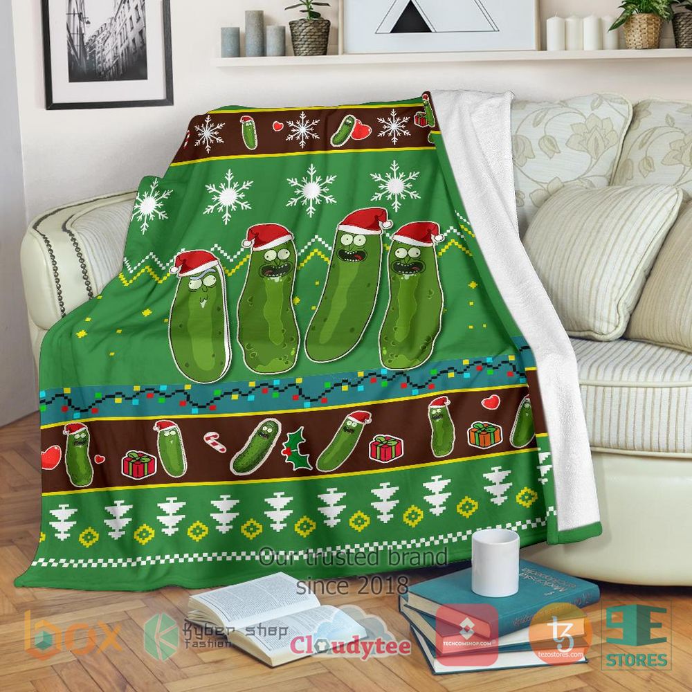 HOT Pickle Rick Christmas Blanket 17