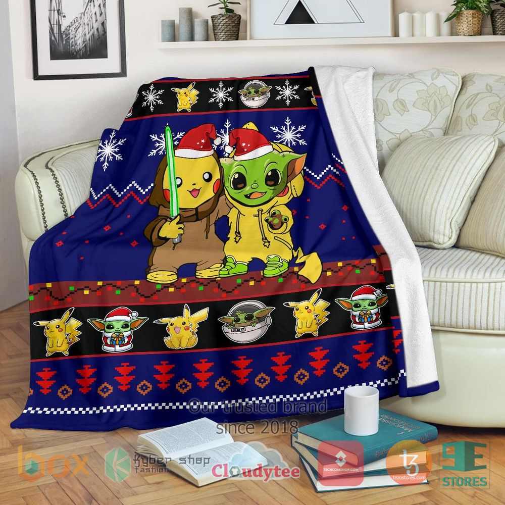 HOT Pikachu Yoda Christmas Blanket 16