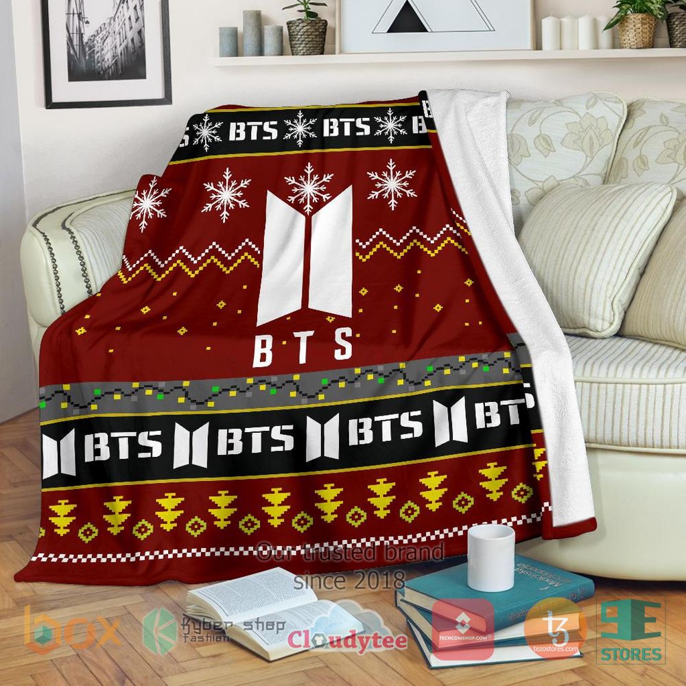 HOT Red Bts Christmas Blanket 17