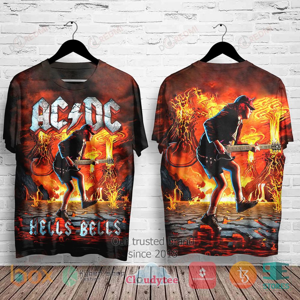 HOT AC DC Hells Bells Album 3D Shirt 3