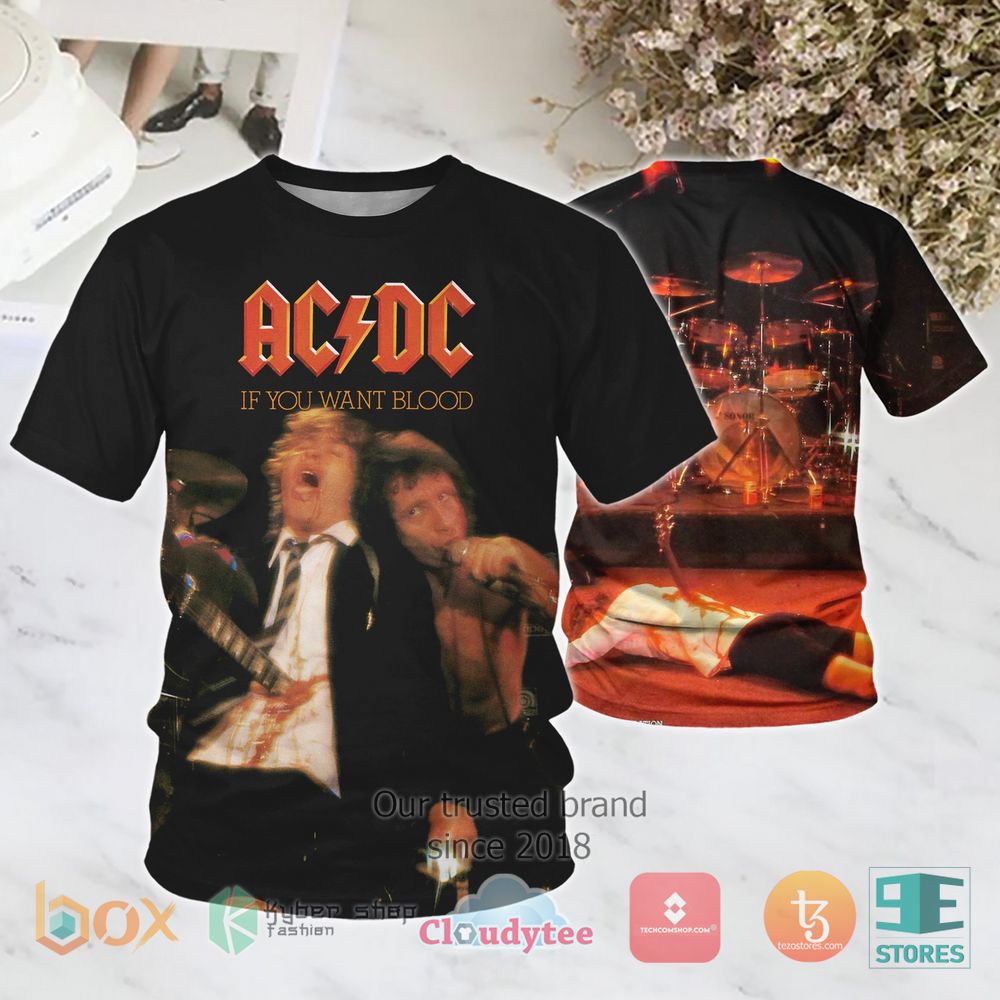 HOT AC DC If you Want Blood Album 3D Shirt 3