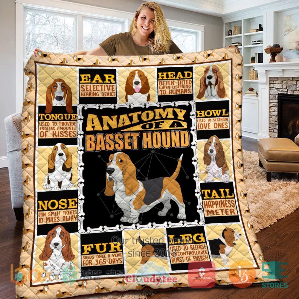 HOT Basset Hound Dog Quilt 3