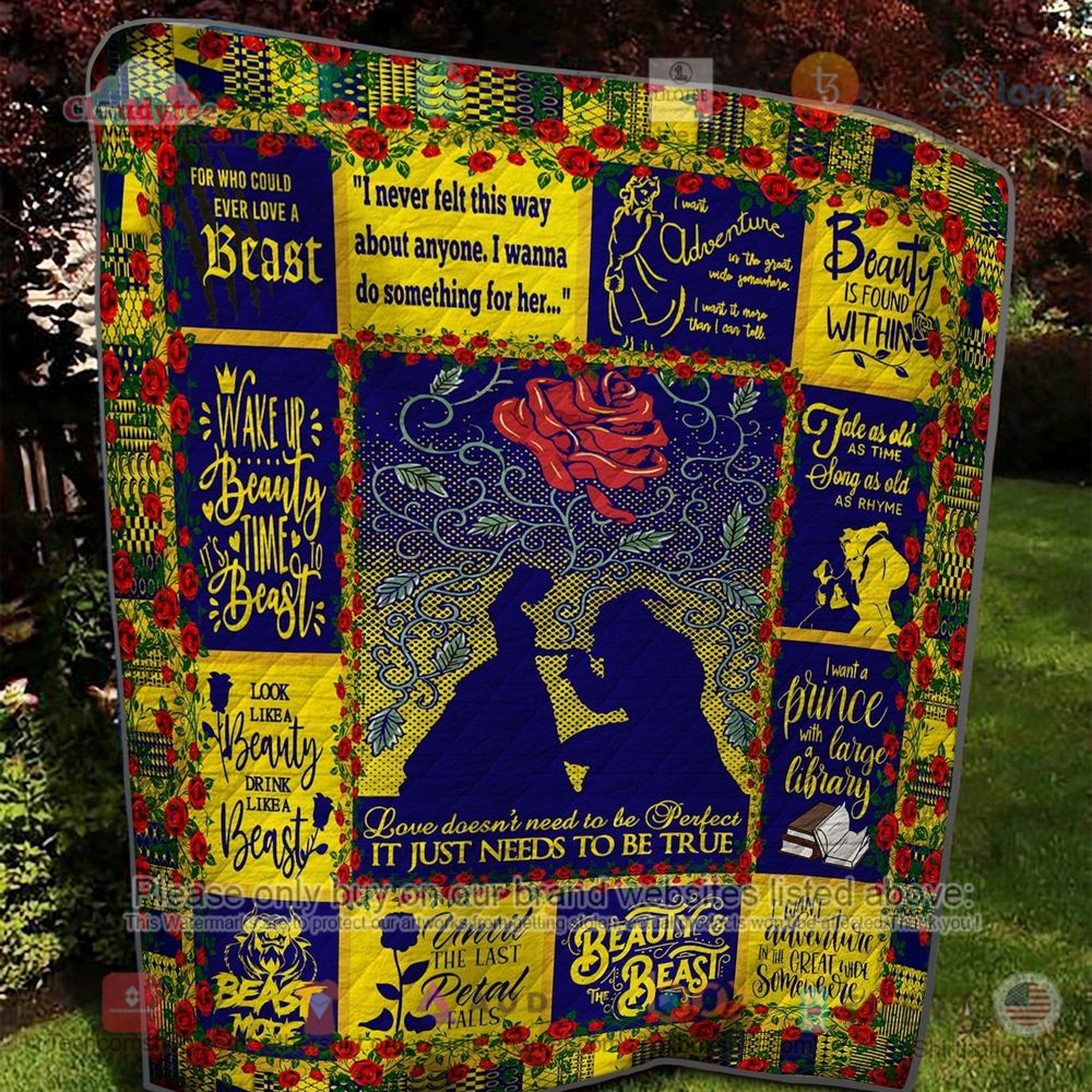NEW Beauty and the Beast Love it just needs to be true Quilt 4
