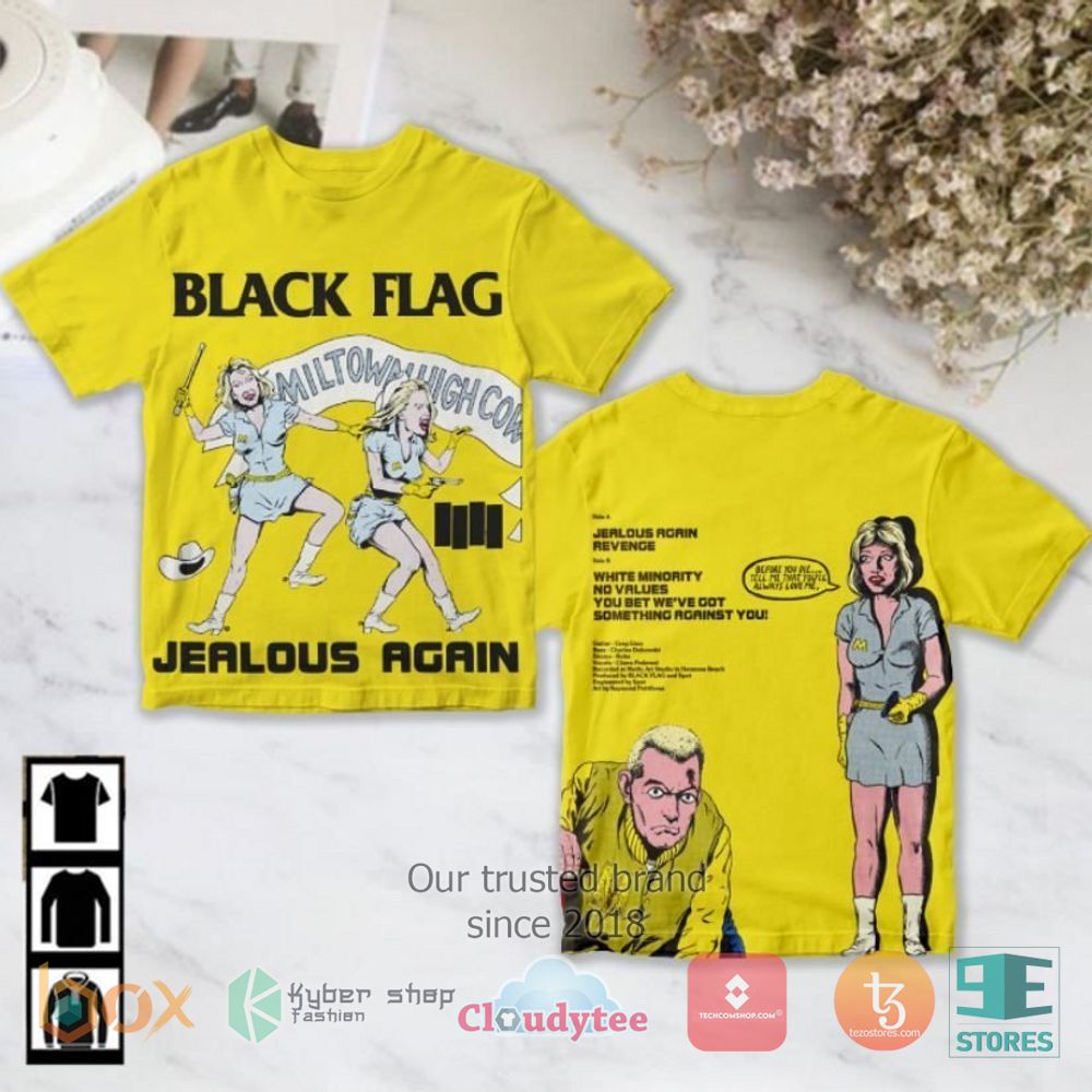 HOT Black Flag Jealous Again 3D over printed Shirt 2