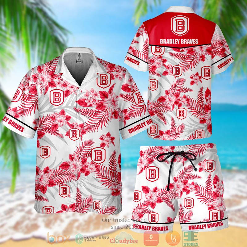HOT Bradley Braves Hawaiian Shirt and Short 3