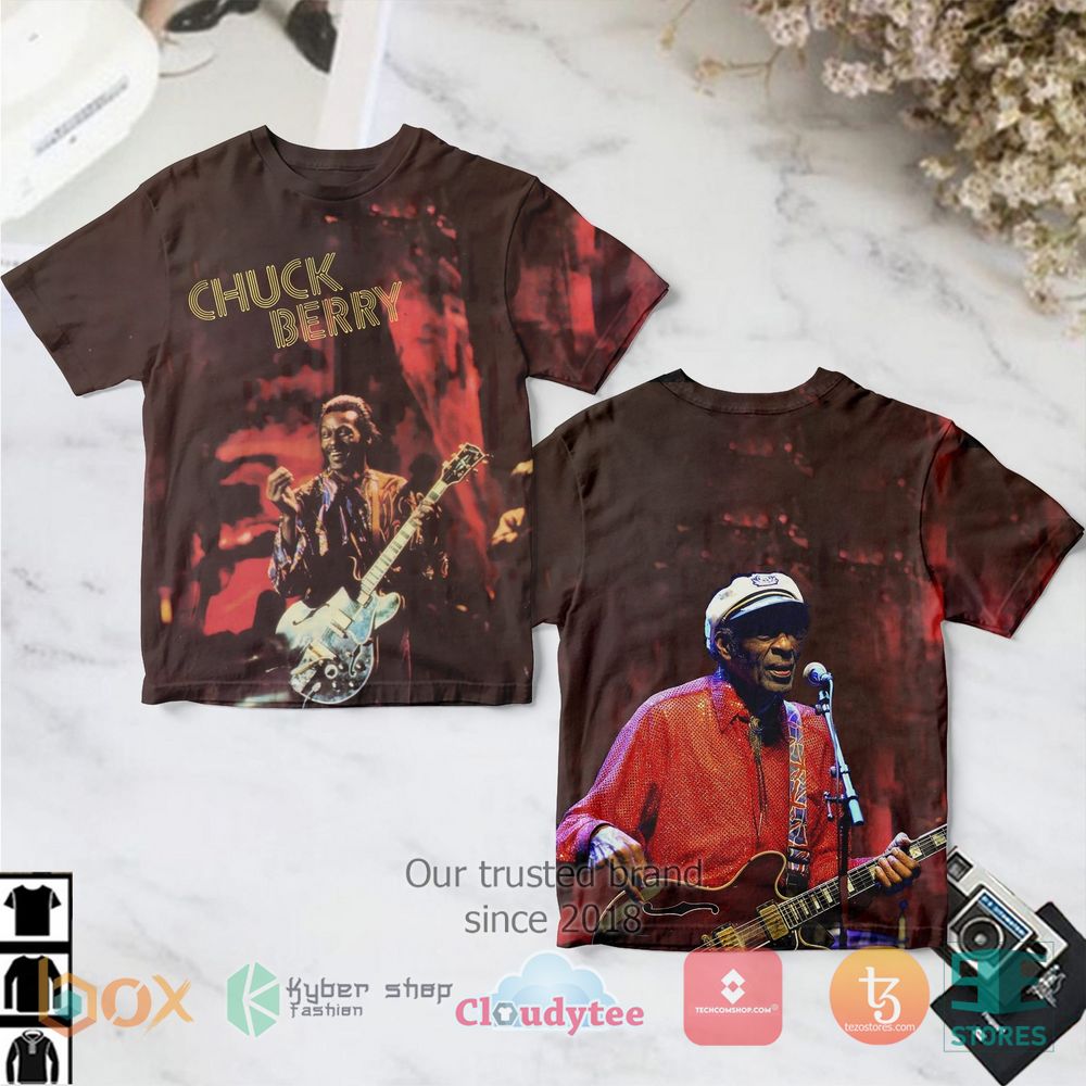 HOT Chuck Berry With Guitar Album 3D Shirt 5