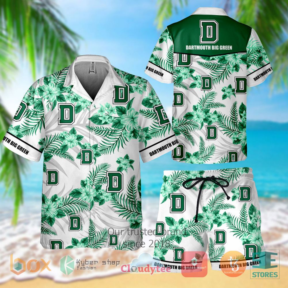 HOT Dartmouth Big Green Hawaiian Shirt and Shorts 3