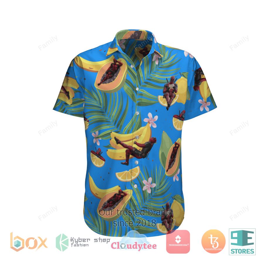 BEST Dead Pool papaya banana fruit blue Hawaii Shirt 8