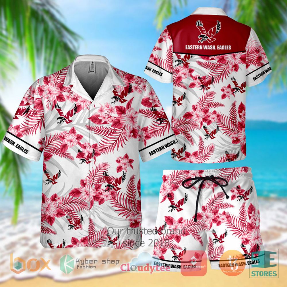 HOT Eastern Wash Eagles Hawaiian Shirt and Shorts 6