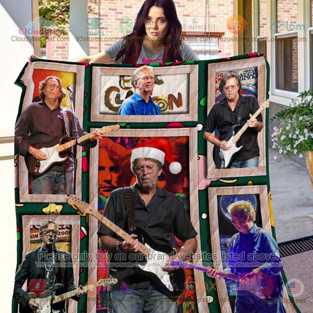 NEW Eric Clapton Playing Guitar Christmas Quilt 3
