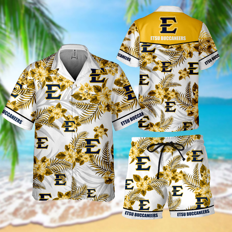 HOT ETSU Buccaneers Hawaiian Shirt and Short 1