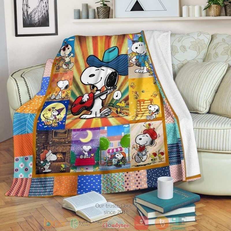 HOT Funny Guitar Player Snoopy Blanket 3