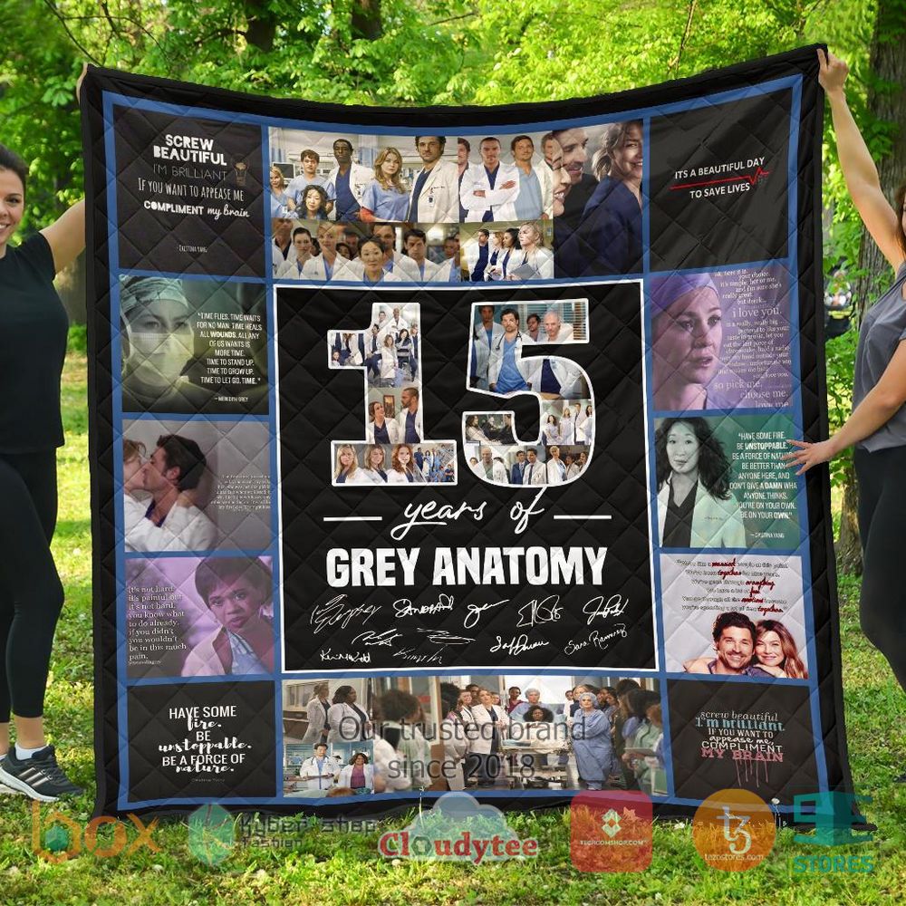 HOT Grey's Anatomy 15 Years Anniversary Quilt 9