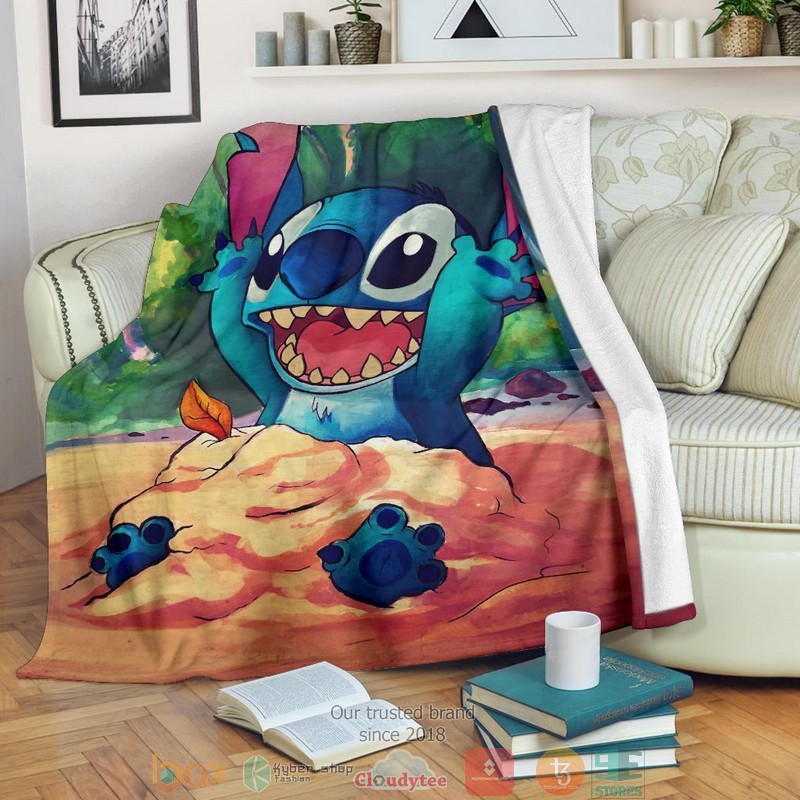HOT Happy Stitch Playing Funny Blanket 9
