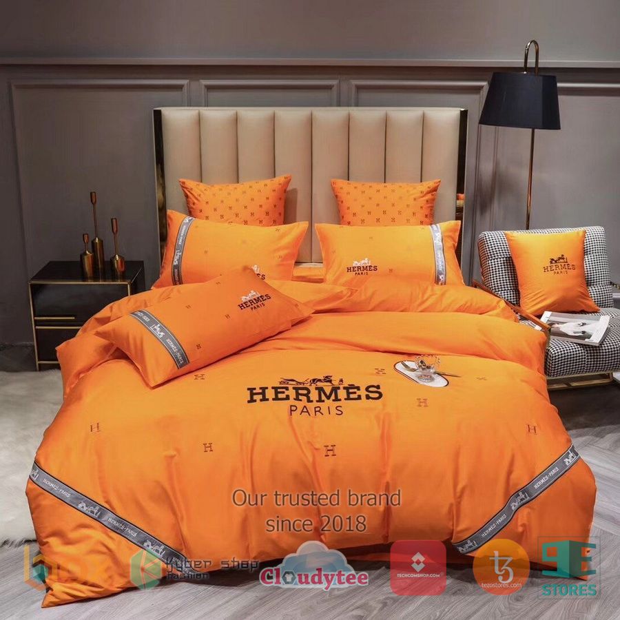 BEST Hermes Paris, Orange Cover Bedding Set 2