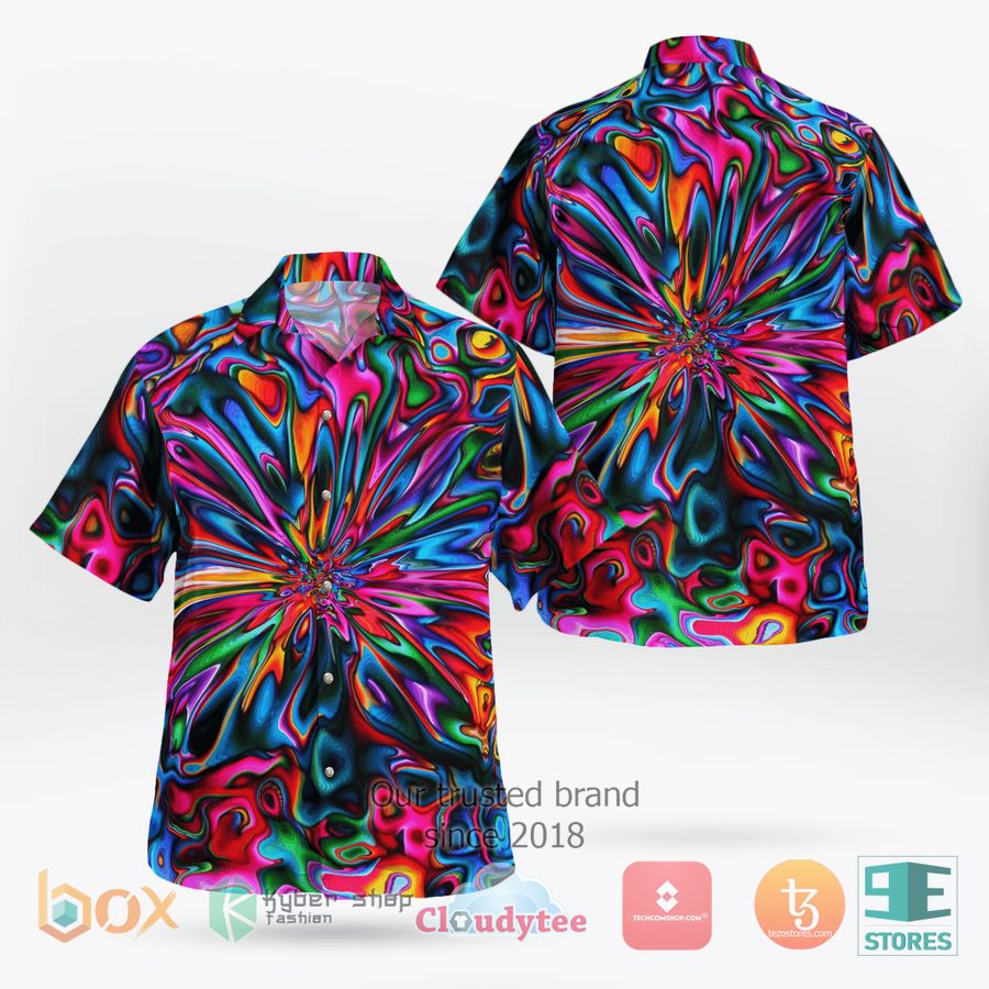 HOT Hippie Color Hawaiian Shirt, Short 9