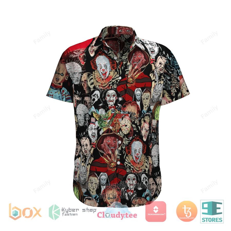 BEST Horror Character faces red Hawaii Shirt 1