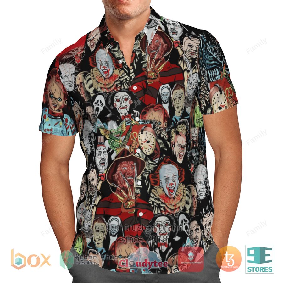 BEST Horror Character faces red Hawaii Shirt 2