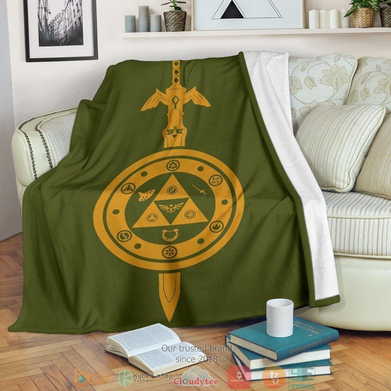 HOT Legend Of Zelda Sword And Shield Blanket 9