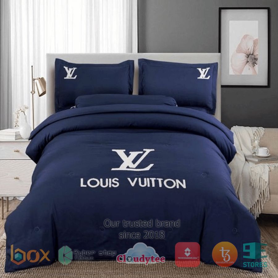 BEST Louis Vuitton LV navy Cover Bedding Set 2