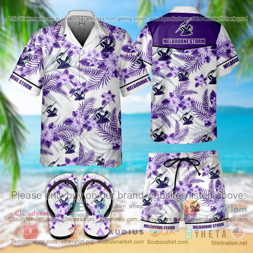 BEST Melbourne Storm Hawaiian Shirt, Short 2