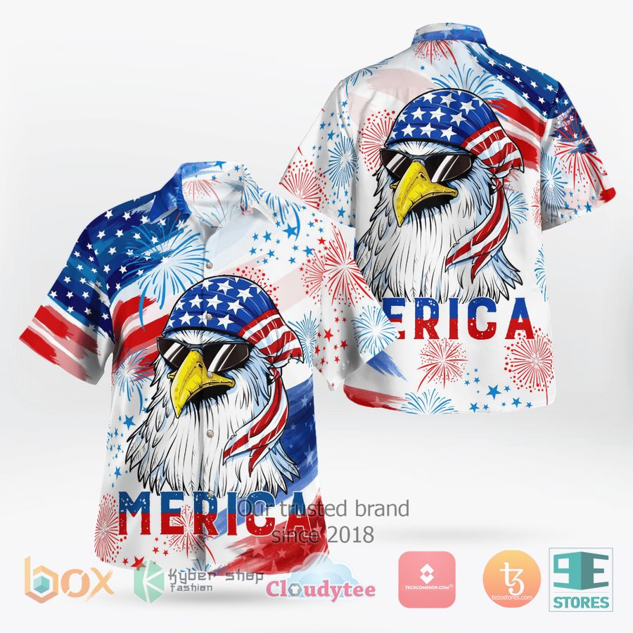 HOT Merica Flag, Eagle Independence Hawaiian Shirt 8