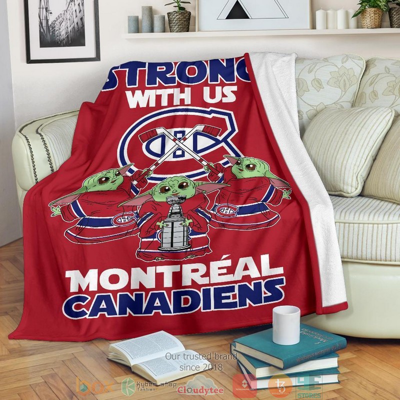 HOT Montreal Canadiens Baby Yoda The Force Is Strong Blanket 17