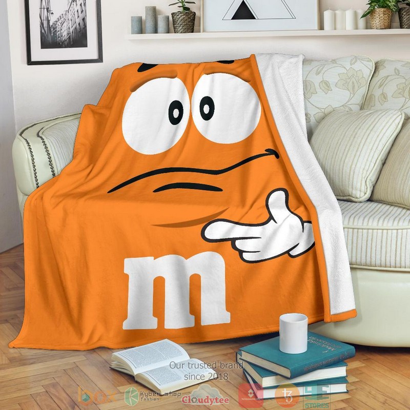HOT Orange M&M Funny M&M Lover Blanket 9