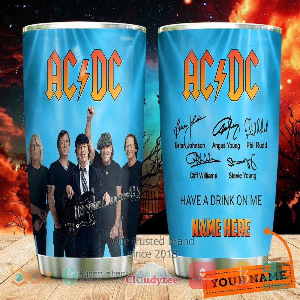 HOT Personalized AC DC Have a drink on me sign characters names blue Tumbler 3