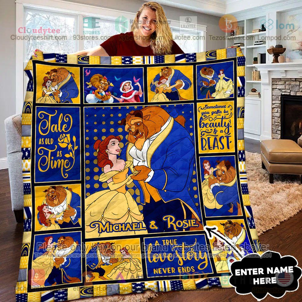NEW Beauty and the Beast Belle A true love story never ends Custom Name Quilt 7