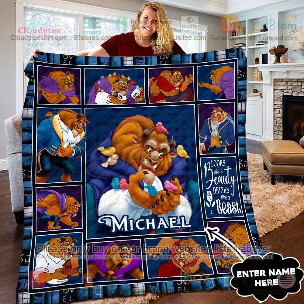 NEW Beauty and the Beast the Beast Moments Custom Name Quilt 10