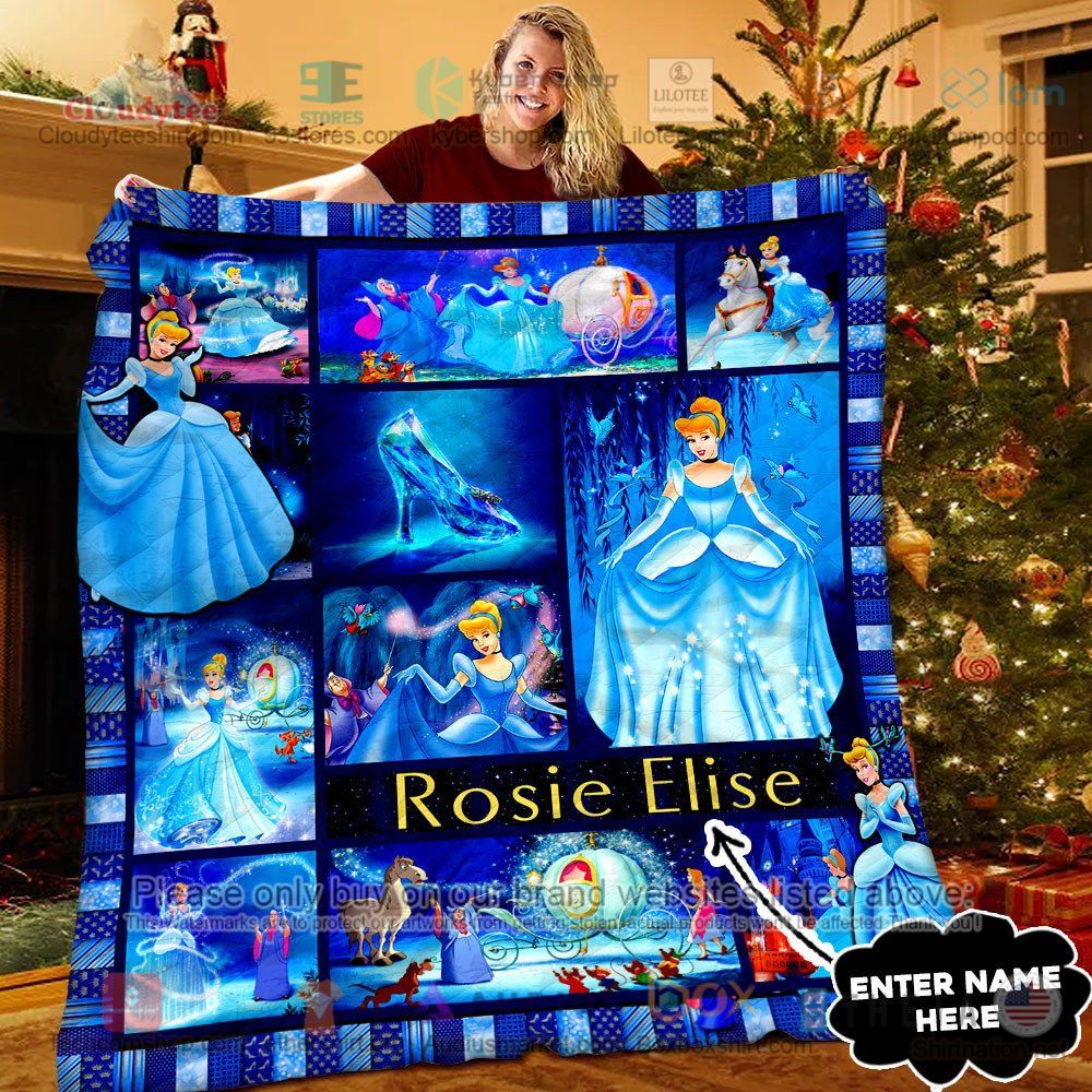 NEW Cinderella go to the ball Custom Name Quilt 7