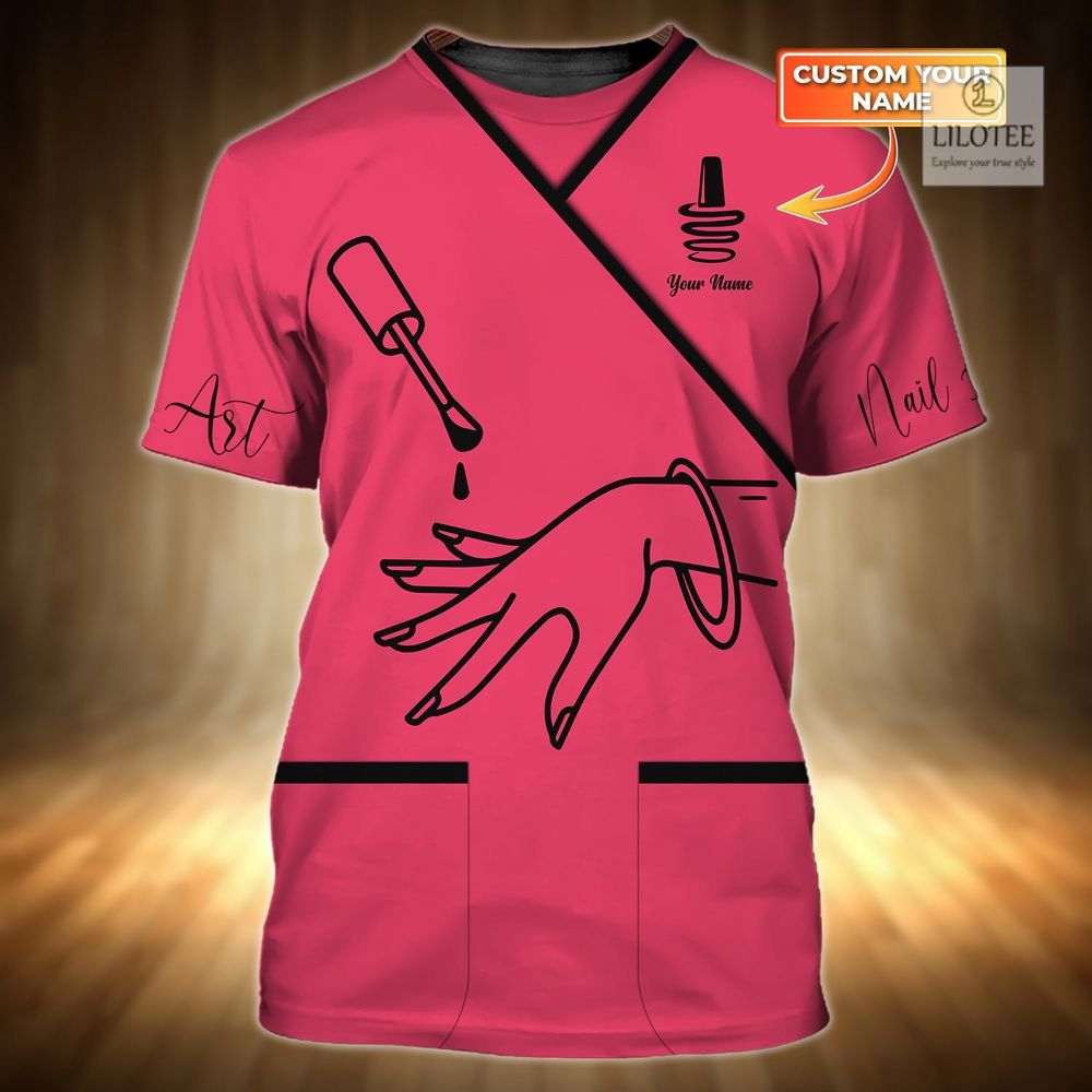 BEST Personalized Nail Art Pink Custom 3D Shirt 5