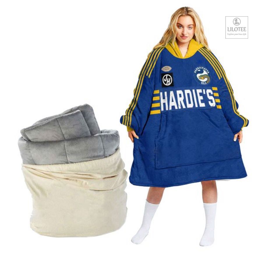 BEST Parramatta Eels Hardie's Custom Sherpa Hoodie Blanket 13