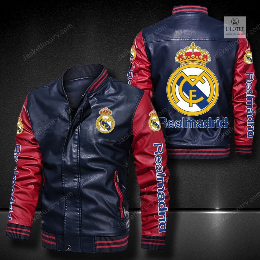 Real Madrid C.F. Bomber Leather Jacket 4