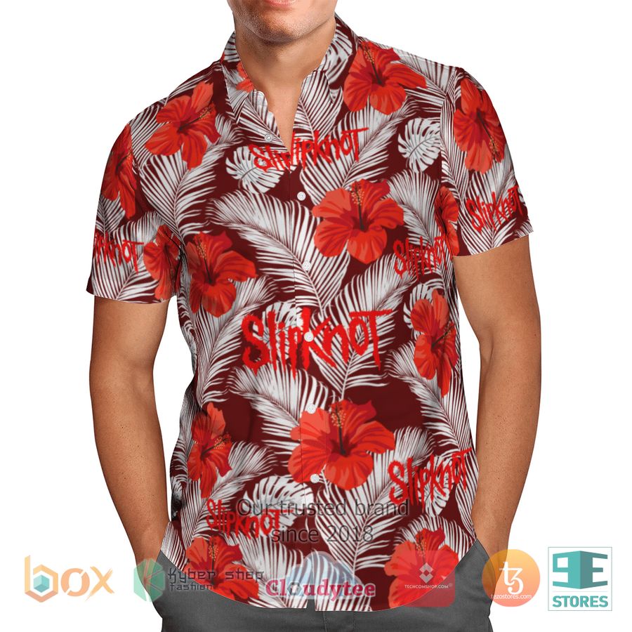 BEST Slipknot Hibiscus Fashion Red Hawaii Shirt 4